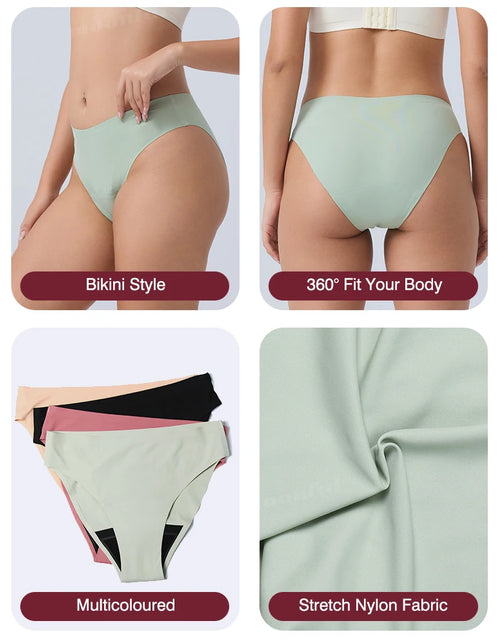 Load image into Gallery viewer, Menstrual Panties Women Leak proof Menstrual Period Underwear Ice Silk Menstruation Panties Menstrual Cycle Absorbent Underwear

