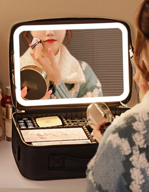 Load image into Gallery viewer, Travel Makeup bag with LED Mirror
