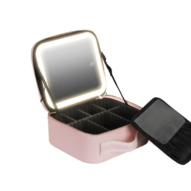 Travel Makeup bag with LED Mirror