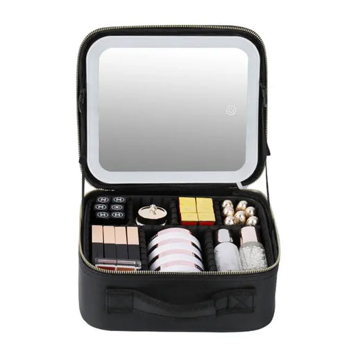 Load image into Gallery viewer, Travel Makeup bag with LED Mirror
