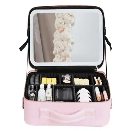 Load image into Gallery viewer, Travel Makeup bag with LED Mirror
