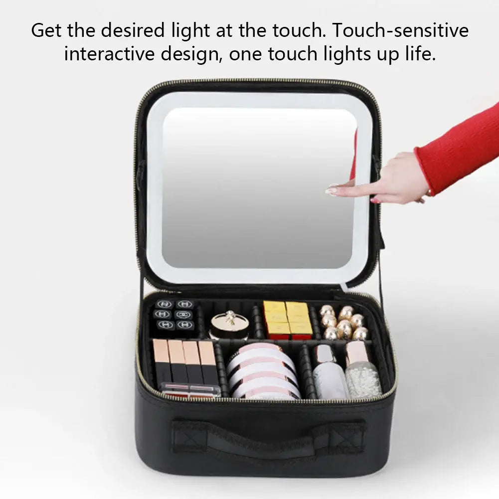 Travel Makeup bag with LED Mirror