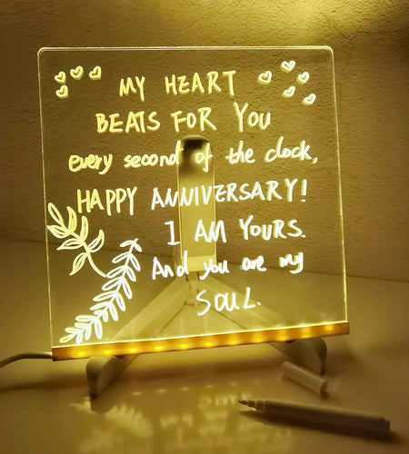 Creative Rewritable Acrylic LED Message Board -（with 7 Pens）