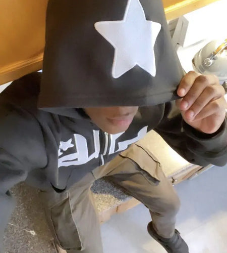 Star Letter Print Hoodies